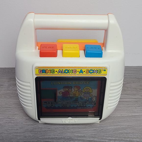 TOMY Bring Along A Song Cassette Music Box Player 1980's Two Tapes Works - Picture 2 of 7